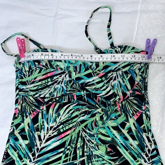 Women George Swimsuit tankini adjustable straps tropical pattern Sz medium - Picture 5 of 10